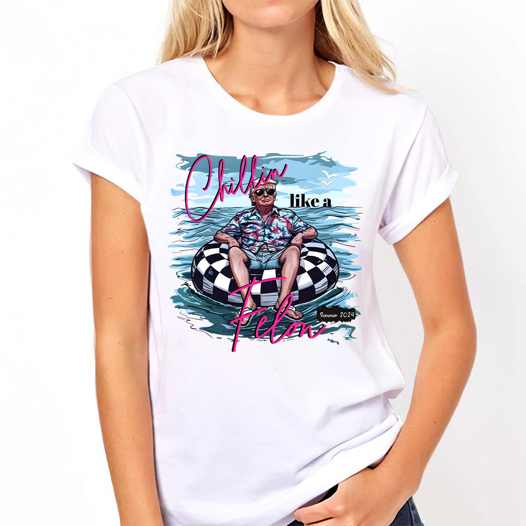 „Chillin Like A Felon“-T-Shirt mit Trump-Motiv, lustiges Trump-2024-Shirt, Trump-Sommer-2024-Shirts, Geschenke für Trump-Unterstützer
