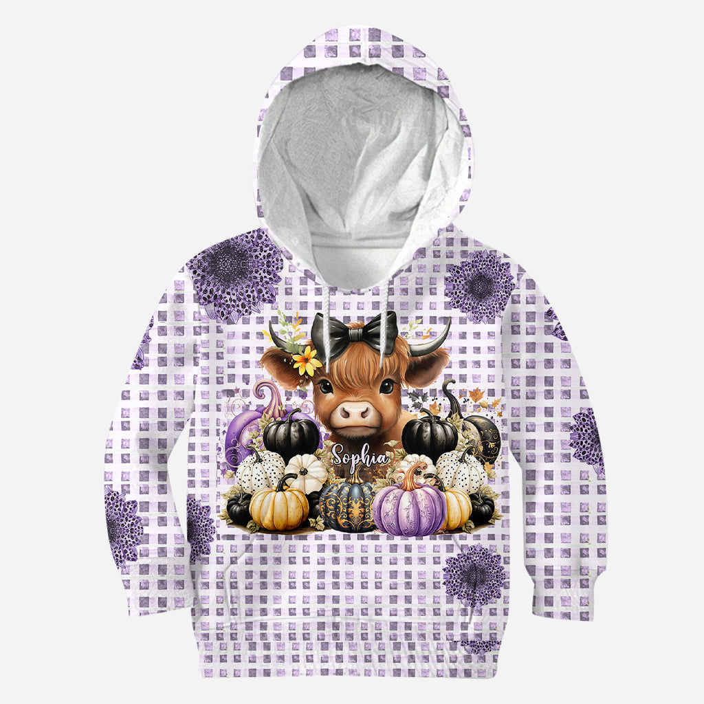 Cute Baby Highland Cow Fall Pumpkins - Personalized All Over Shirt