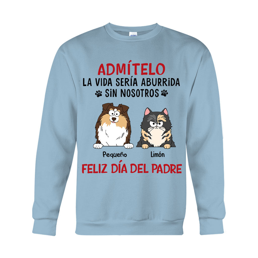 La Vida Sería Aburrida Sin Mí – Personalisiertes Hunde-T-Shirt und Kapuzenpullover