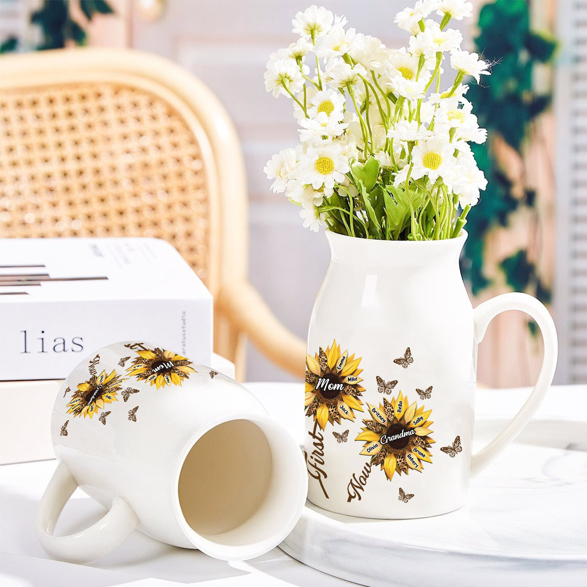 Erst Mama, jetzt Oma – personalisierte Keramikvase für Oma