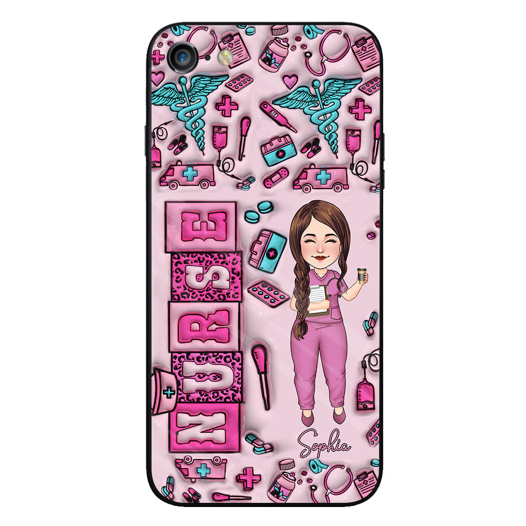 Nurse Life – Personalisierte transparente Handyhülle für Krankenschwestern