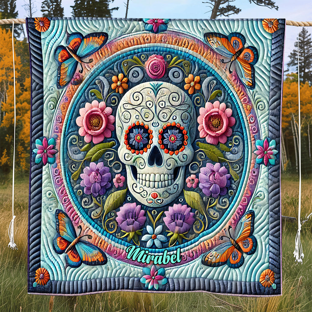 Wunderschöner Totenkopf – personalisierte Totenkopf-Steppdecke