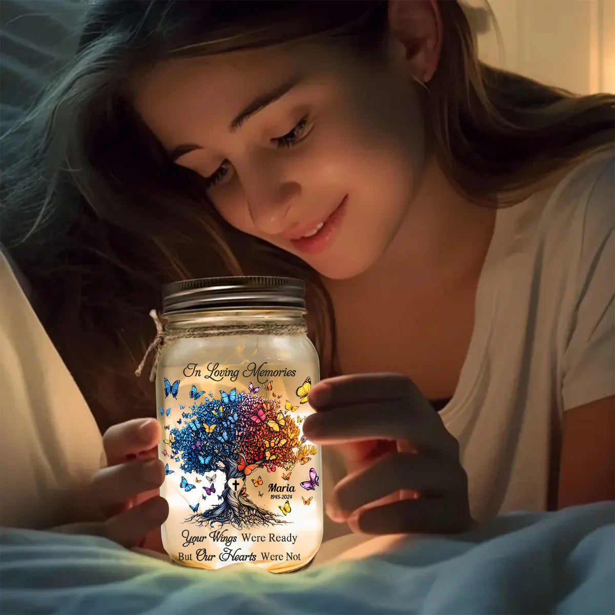 Ich bin immer bei dir – Personalisierte Gedenkleuchte im Einmachglas