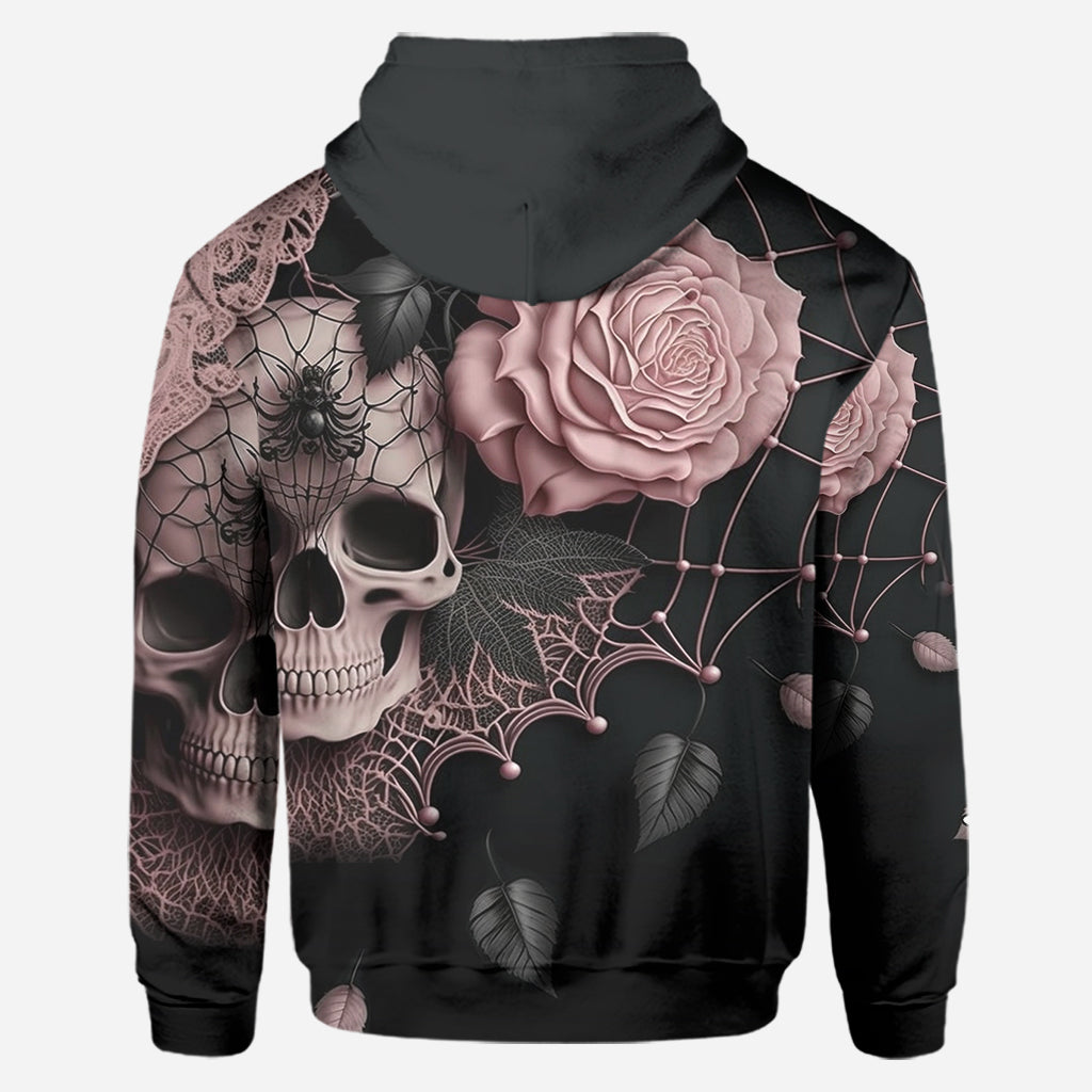 Rosen und Totenköpfe – Personalisierter Totenkopf-Hoodie und Leggings