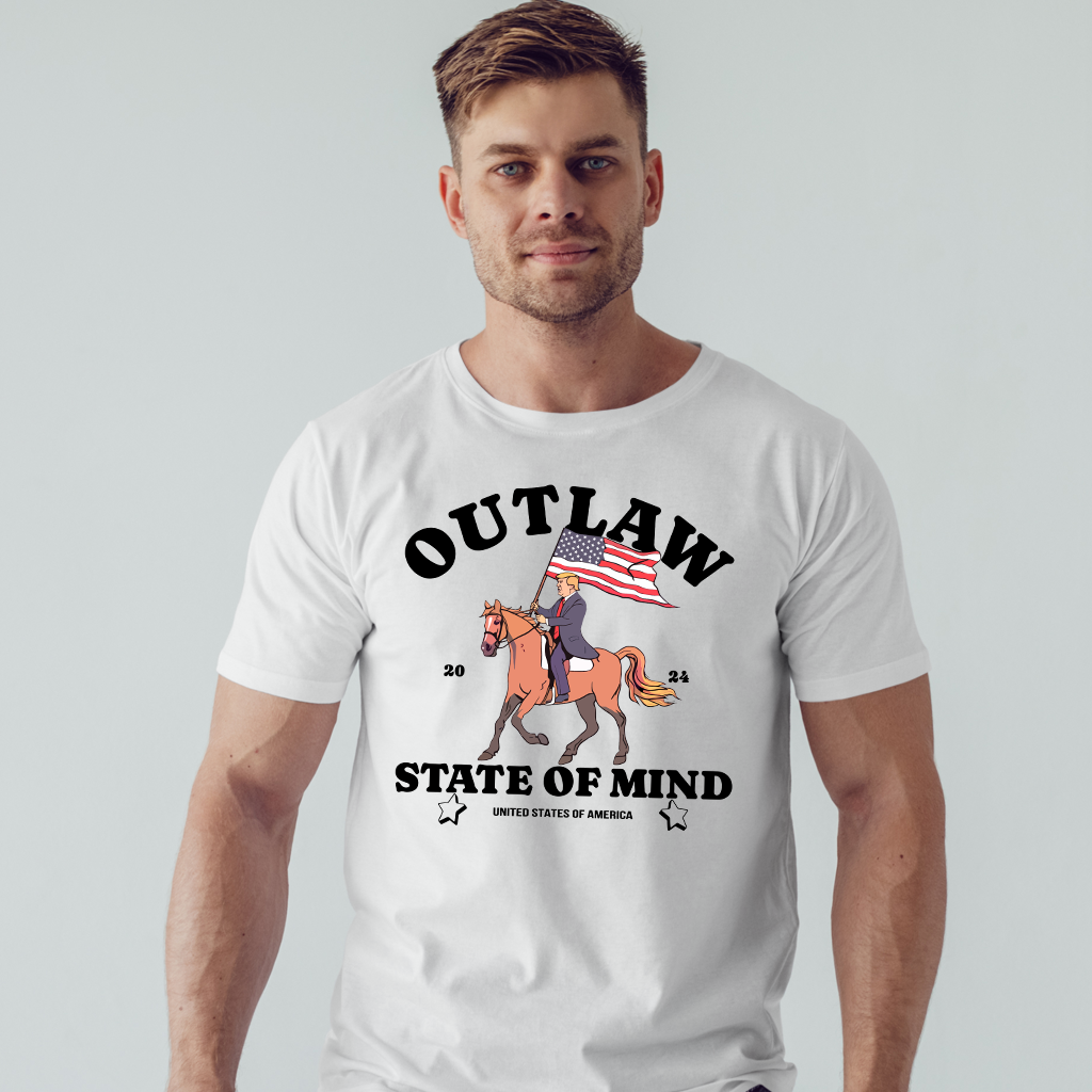 „Outlaw State of Mind“-Shirt, Western-Shirt mit Donald-Daddy-Motiv, Trump-2024-Shirt, MAGA-2024-Shirt, Geschenke zur Trump-Unterstützung