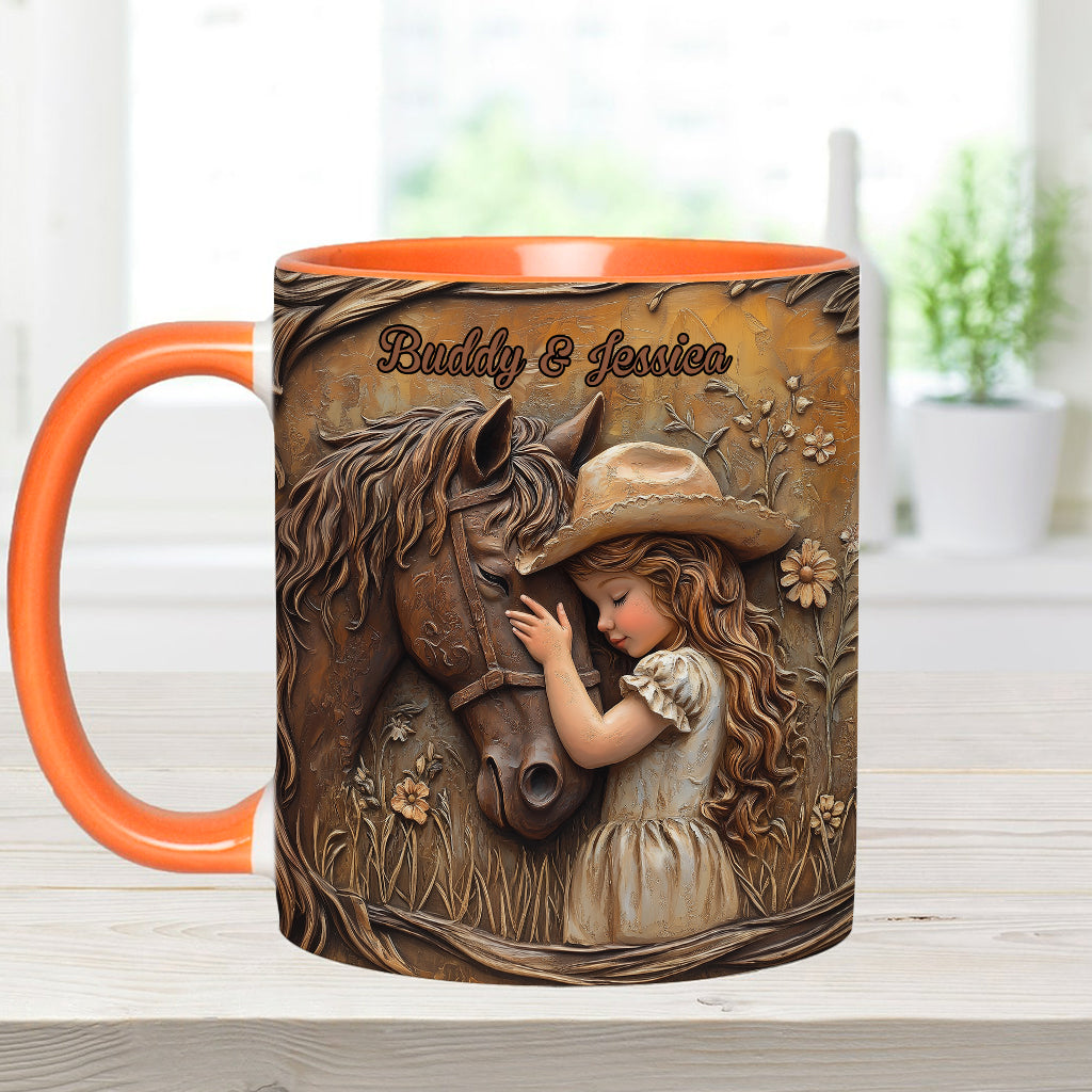 Einfach ein Mädchen, das Pferde liebt – personalisierte Tasse mit Pferdemotiv