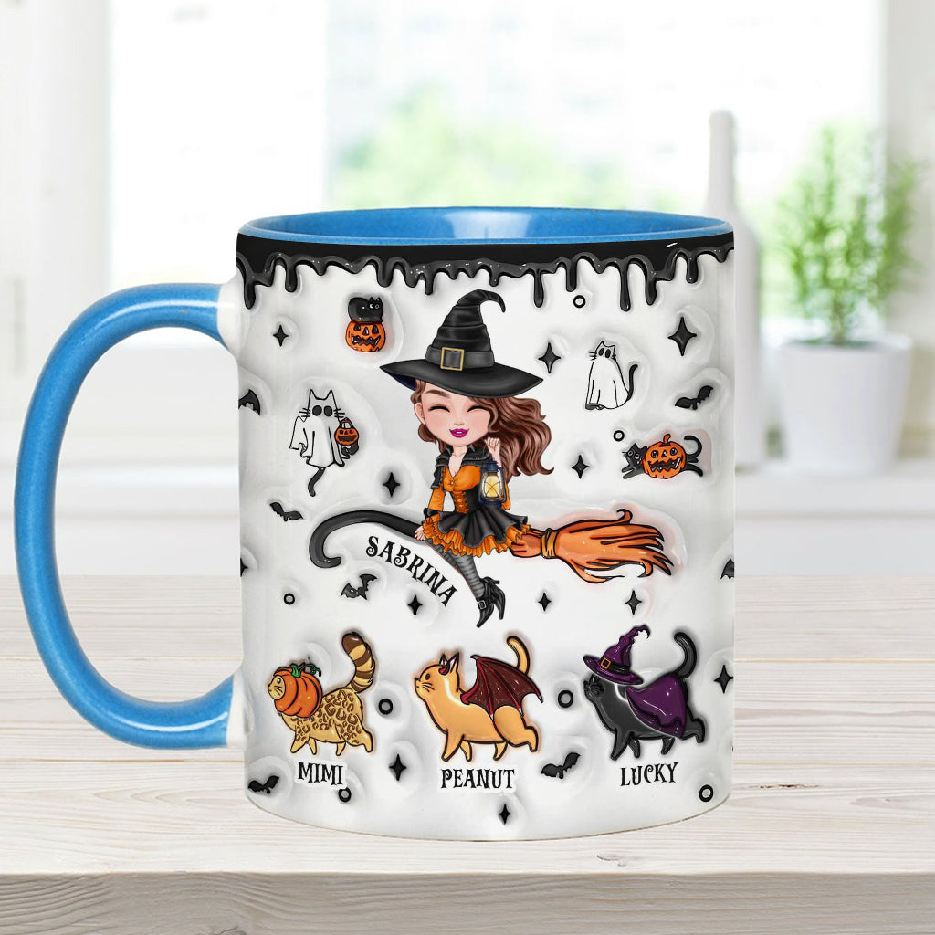Halloween ist schöner mit einer Katze – Personalisierte Tasse mit Katzenmotiv