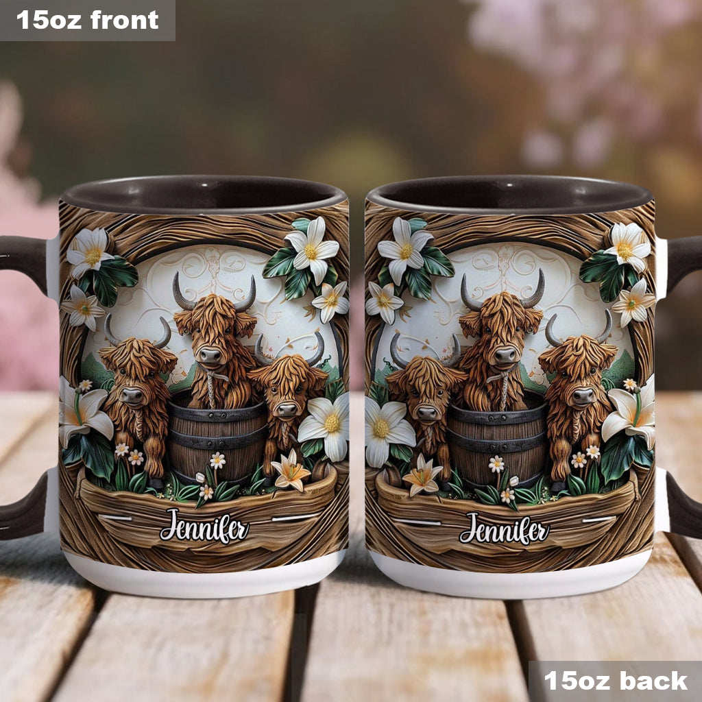 Liebe Hochlandrinder - Personalisierte Tasse