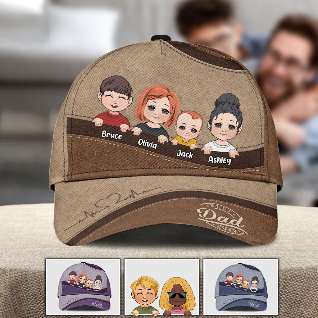 Unzerbrechliche Bindung zwischen Papa und seinem Team – Personalisierte klassische Vaterkappe