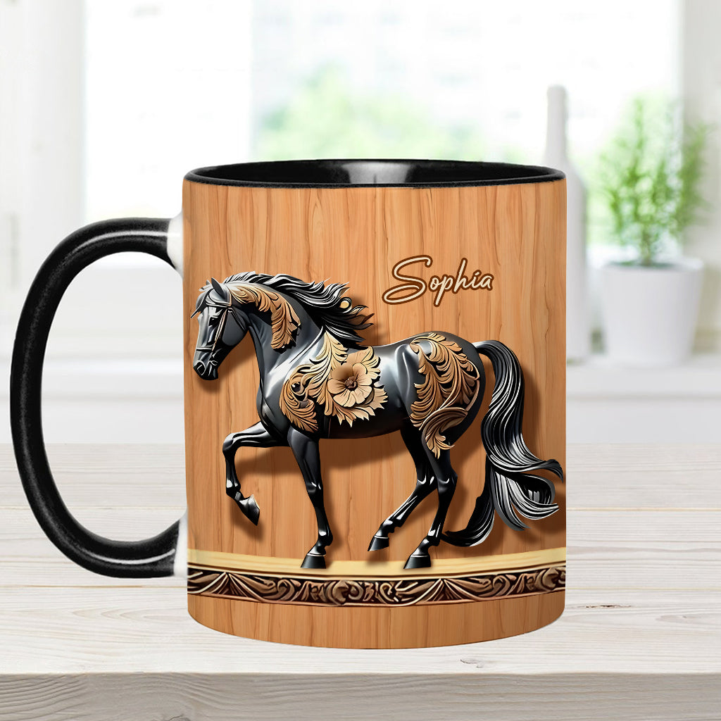 Black Horse - Personalized Horse Accent Mug