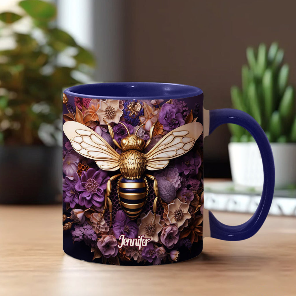 Bee Happy Golden Bee - Personalisierte Tasse mit Bienenmotiv