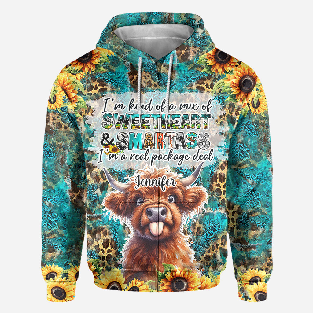 Freches Hochlandrind - Personalisiertes Allover-Shirt