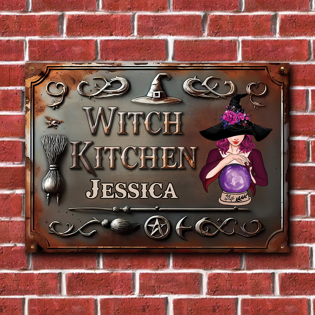 Witch House - Personalized Witch Rectangle Metal Sign
