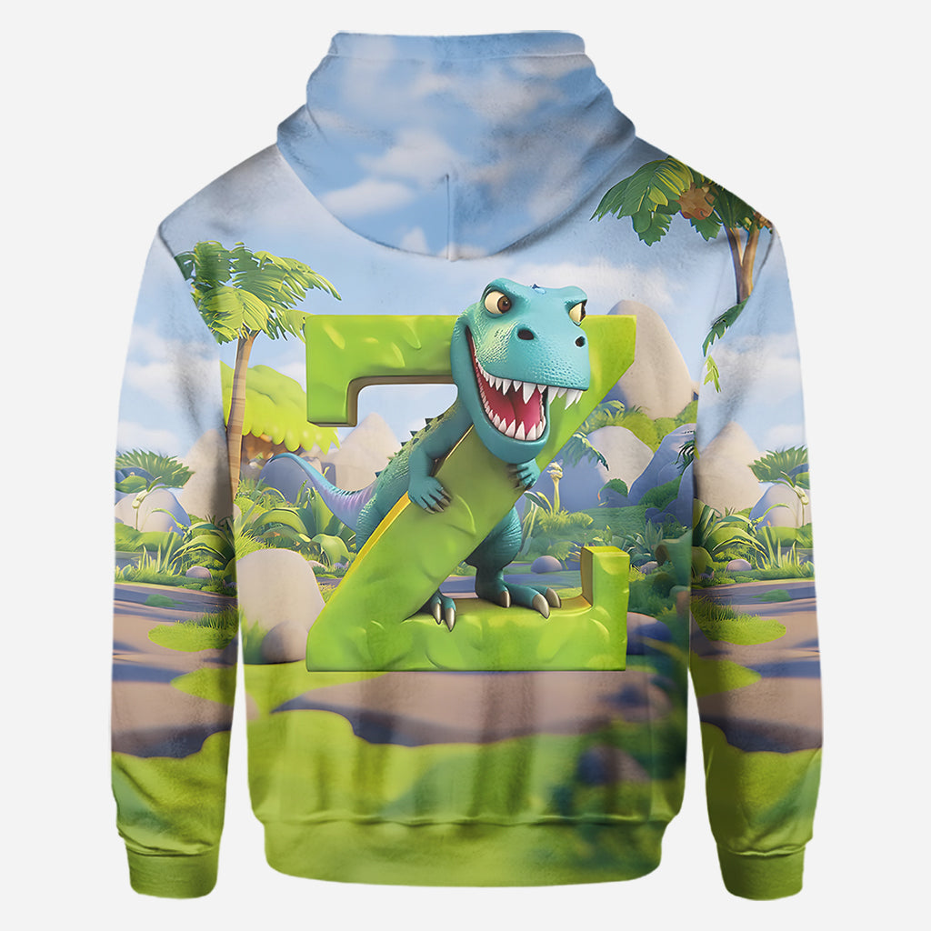 Dinosaurier-Alphabet - Personalisiertes Kinder-T-Shirt