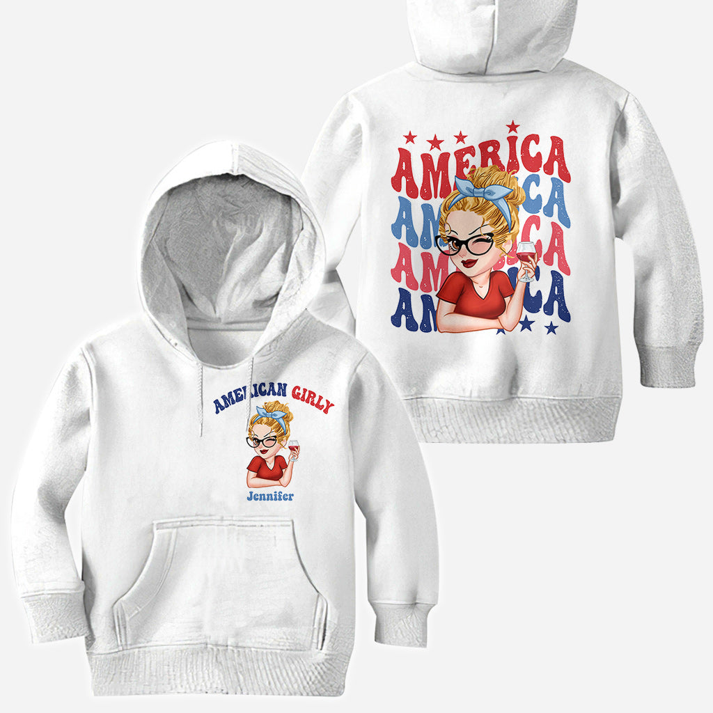 American Girly – Personalisiertes T-Shirt zum Unabhängigkeitstag/4. Juli