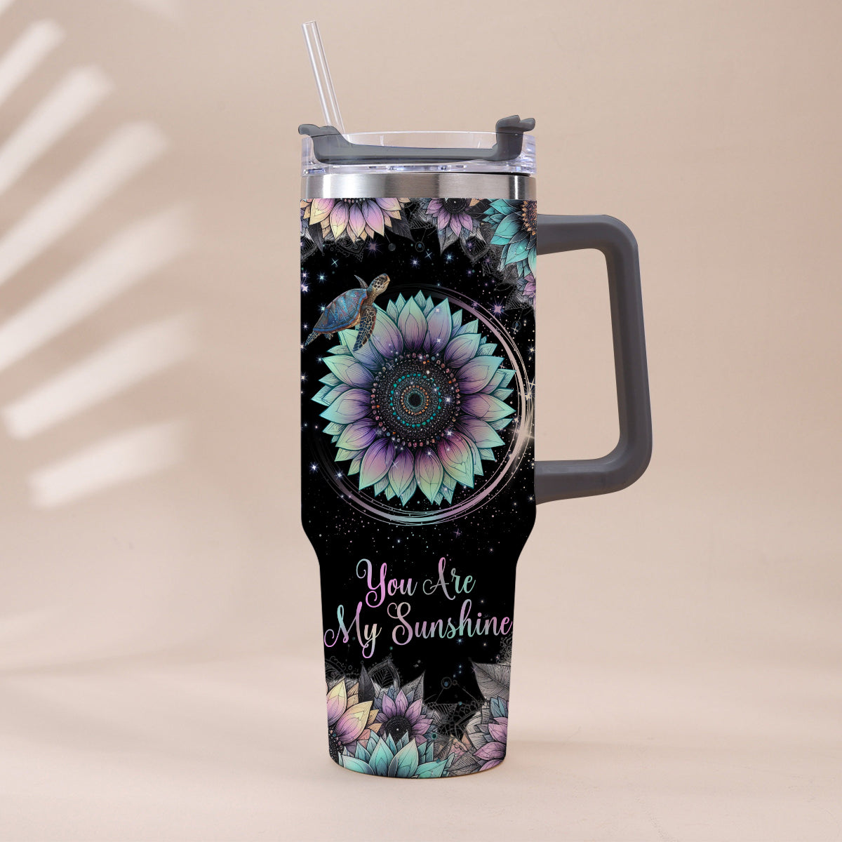 Du bist mein Sonnenschein – Personalisierter Schildkrötenbecher mit Henkel