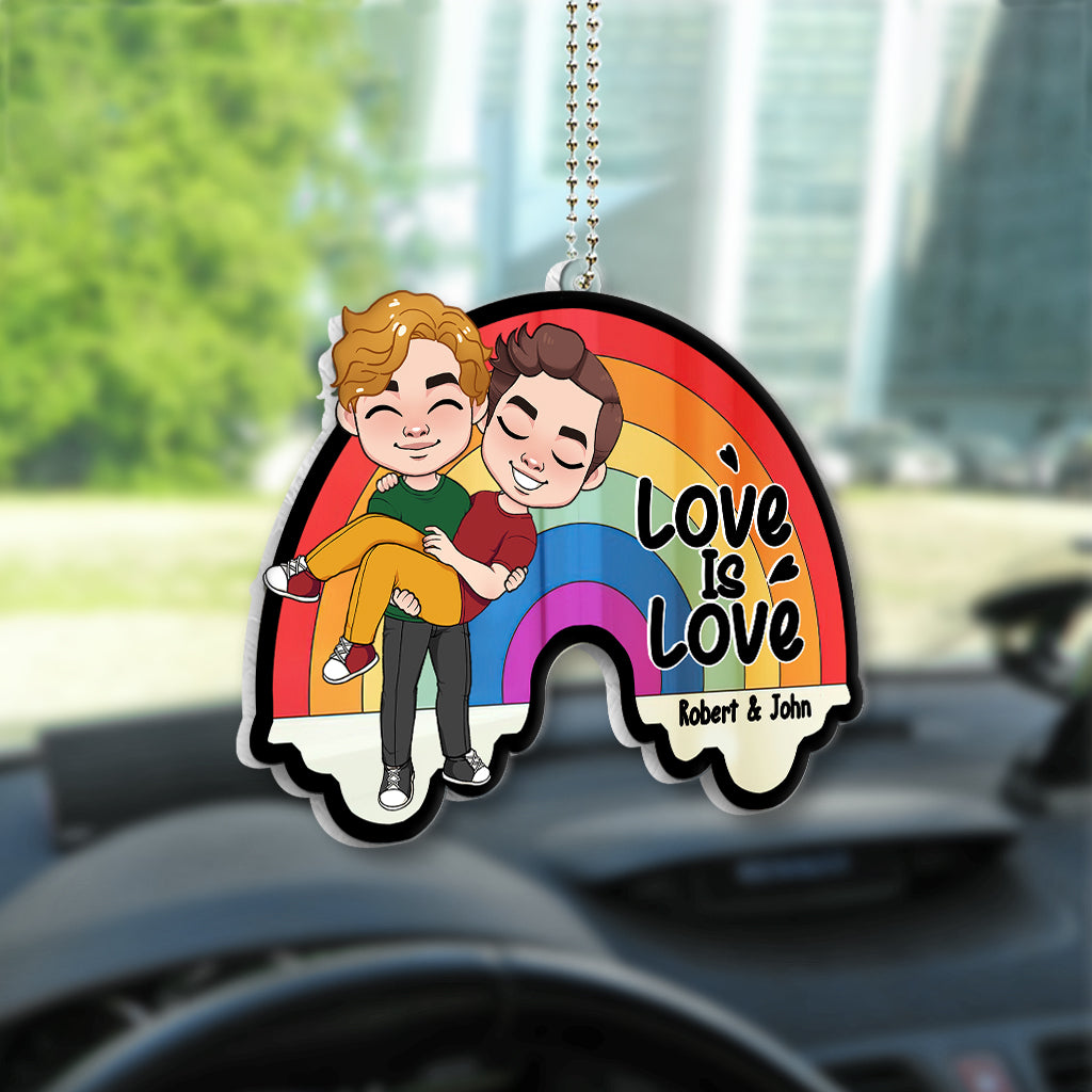 Liebe ist Liebe – Personalisierter transparenter Autoanhänger zur Unterstützung der LGBT-Community
