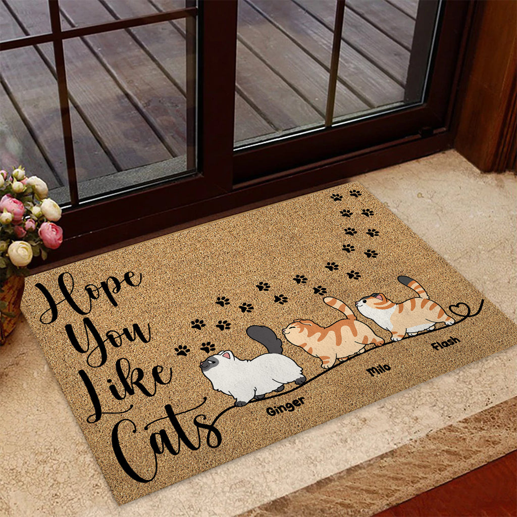 Hope You Like Cats - Personalized Cat Doormat