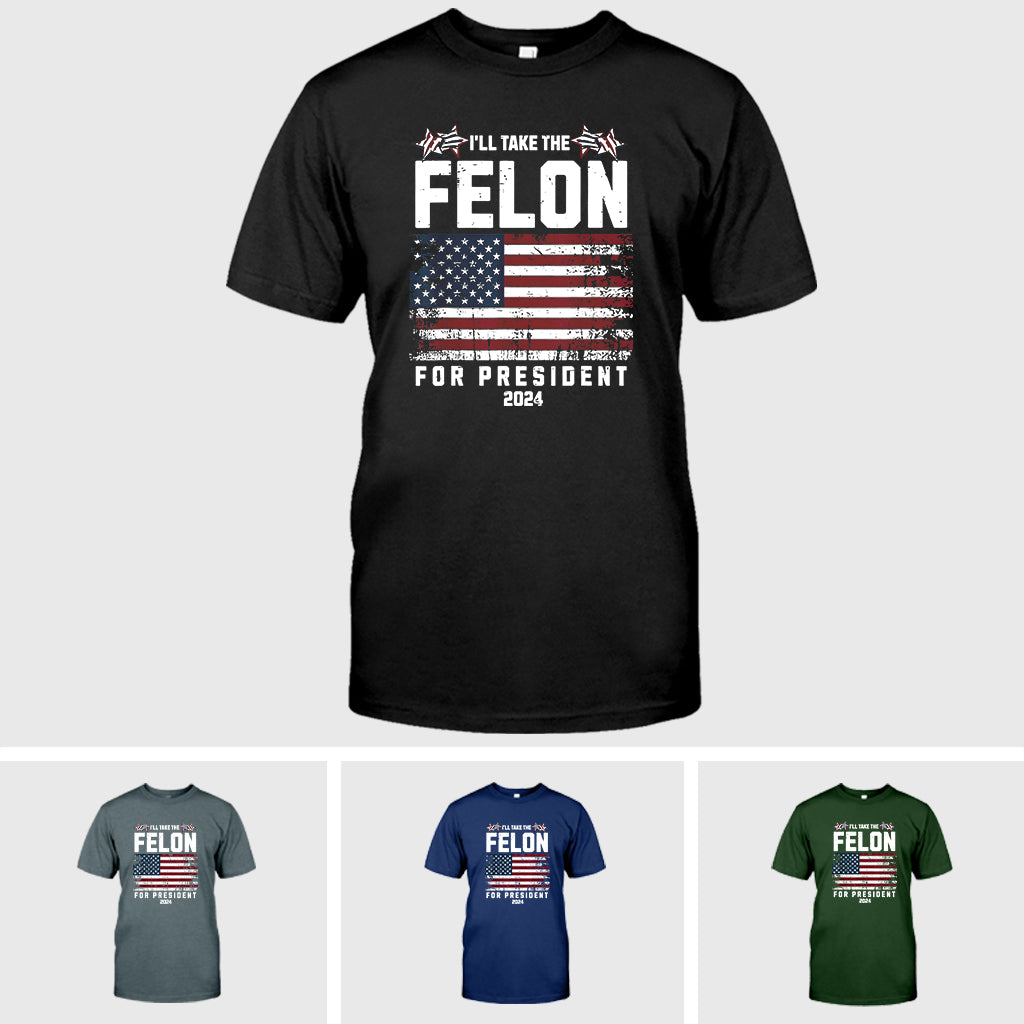 T-Shirt „Verbrecher für Präsident 2024“, Konservatives-Shirt, Anti-Regierungs-Shirt, Patriotisches Shirt, Republikanisches Shirt, Anti-Demokraten-Shirt, USA-Flagge