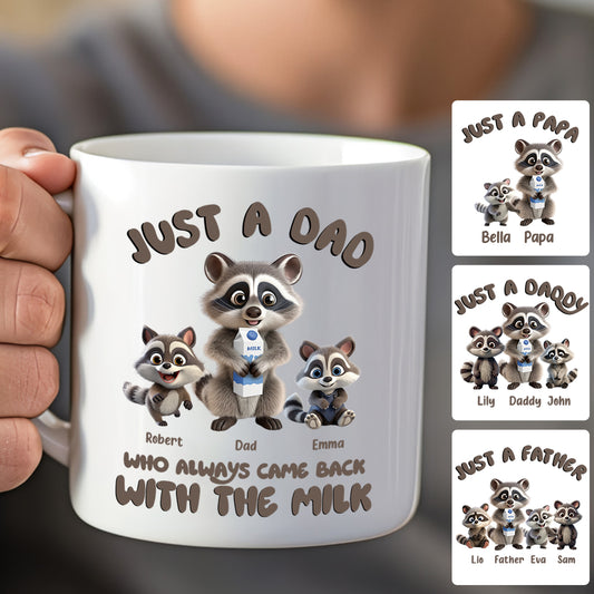 Einfach ein Papa, der immer mit der Milch zurückkam – personalisierte Vater-Tasse