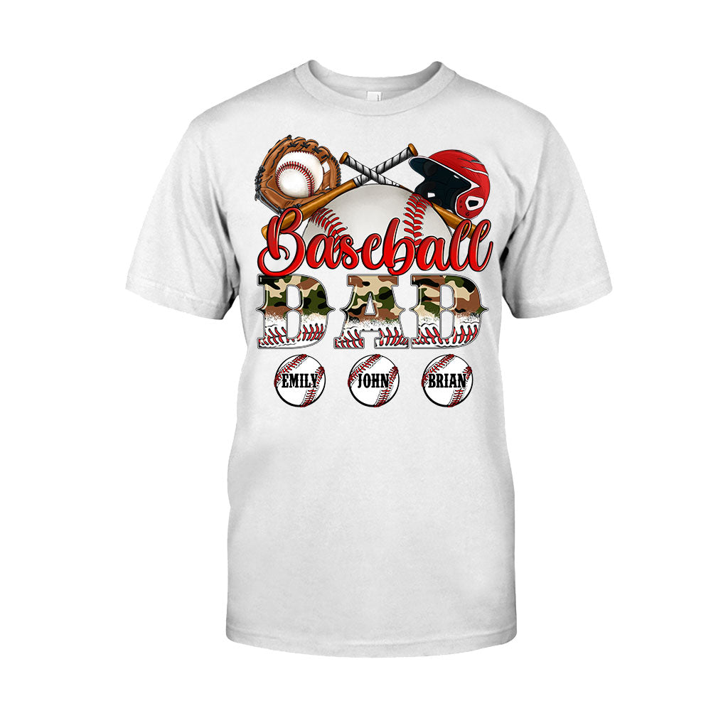 Bester Baseball-Papa aller Zeiten – Camouflage-Design – Personalisiertes Vater-T-Shirt und Hoodie
