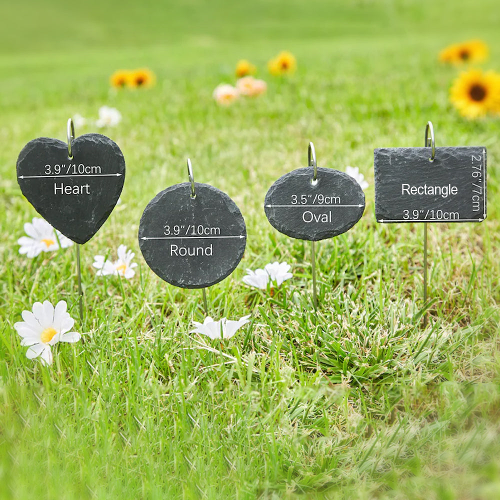 Rooted in Love, Always in Our Hearts - Personalized Memorial Heart Hanging Garden Slate