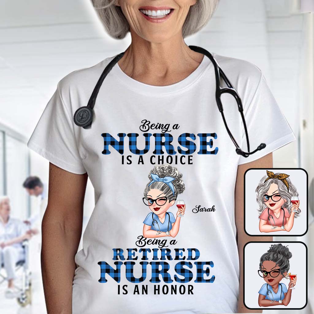 Als pensionierte Krankenschwester eine Ehre zu sein – personalisiertes T-Shirt und Hoodie für Krankenschwestern