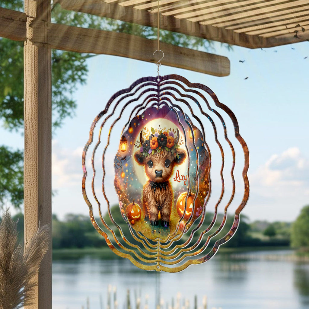 Halloween-Hochlandkuh - Personalisierter Windspinner