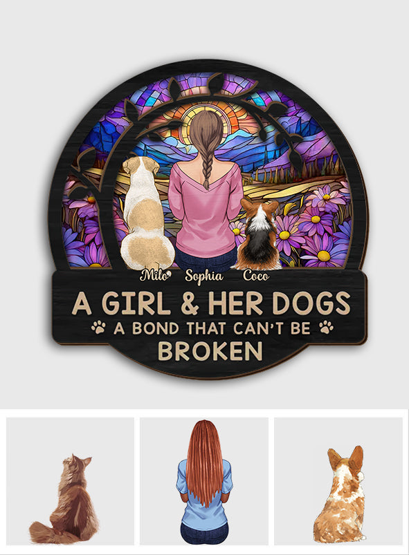 A Girl With Her Dog - Personalized Dog Shaped Car Visor Clip