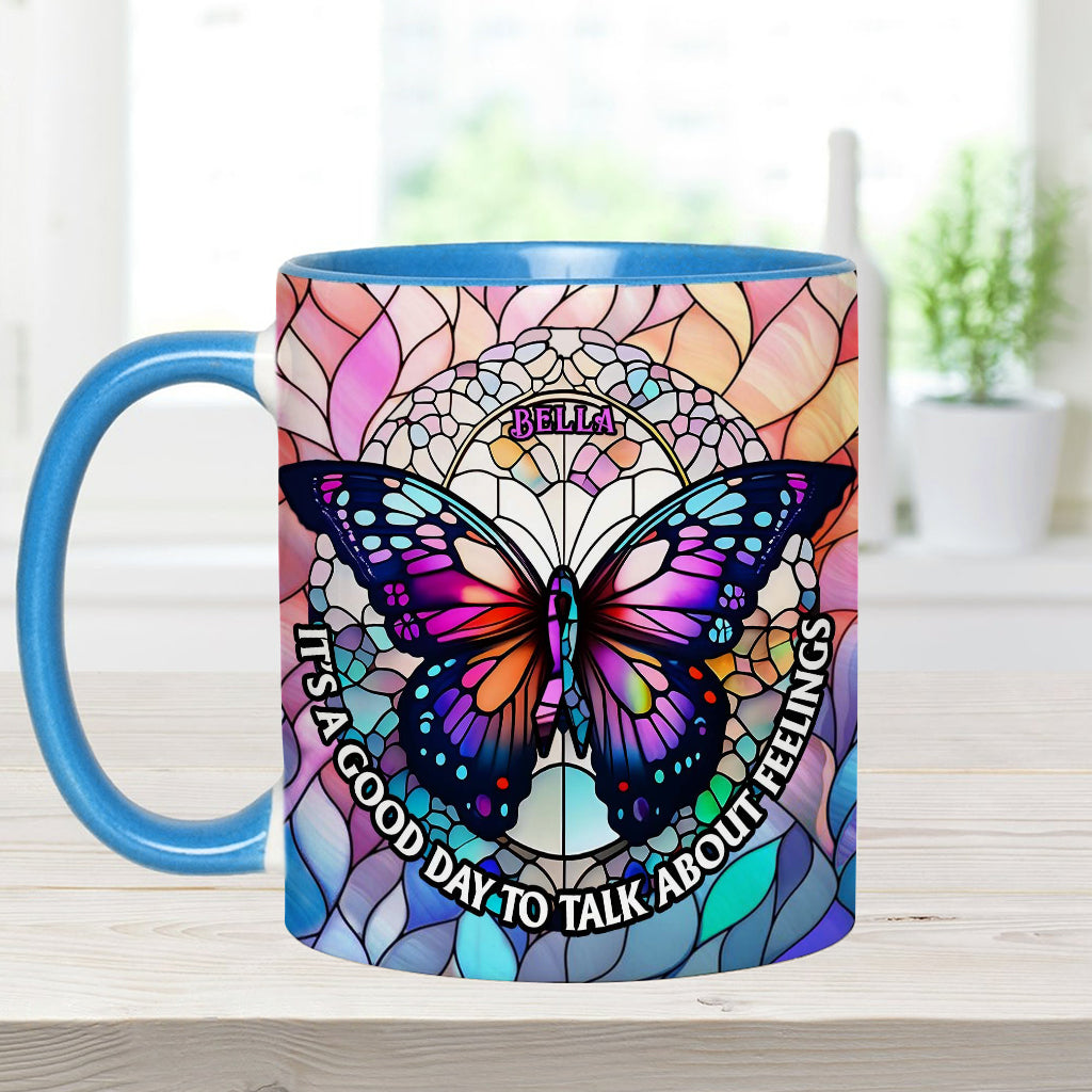 It's A Good Day To Talk About Feelings - Personalized Accent Mug