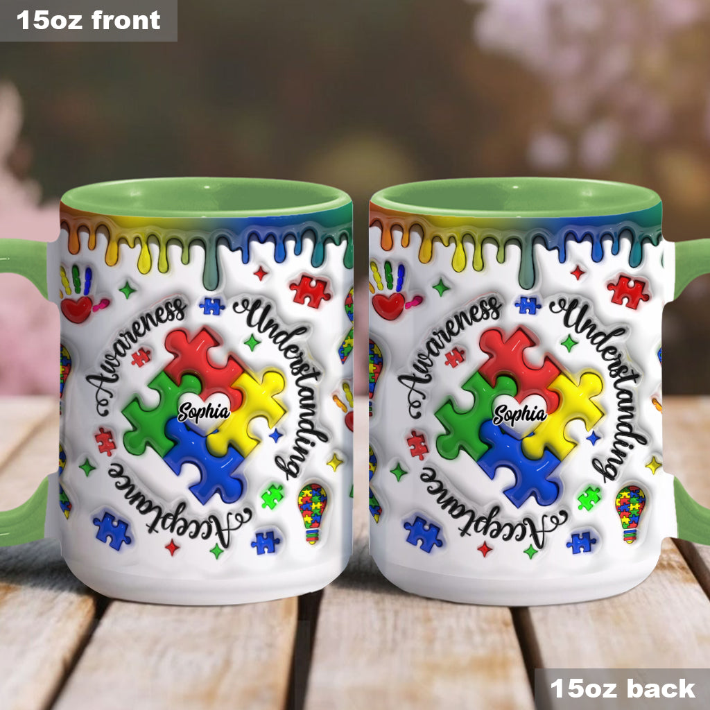 Autismus-Bewusstsein – Personalisierte Tasse mit Autismus-Motiv