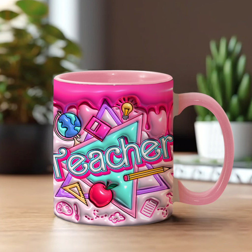 Pink Inflated - Personalized Teacher Accent Mug