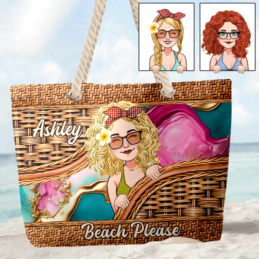 Strand bitte – Personalisierte Strandtasche für Meeresliebhaber
