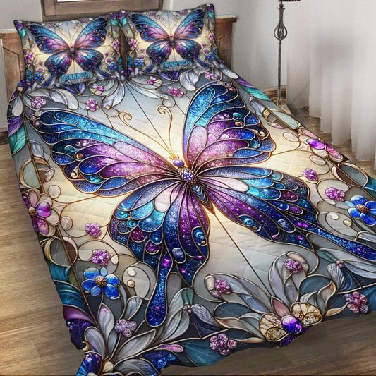 Beautiful Butterflies - Personalized Butterfly Quilt Set
