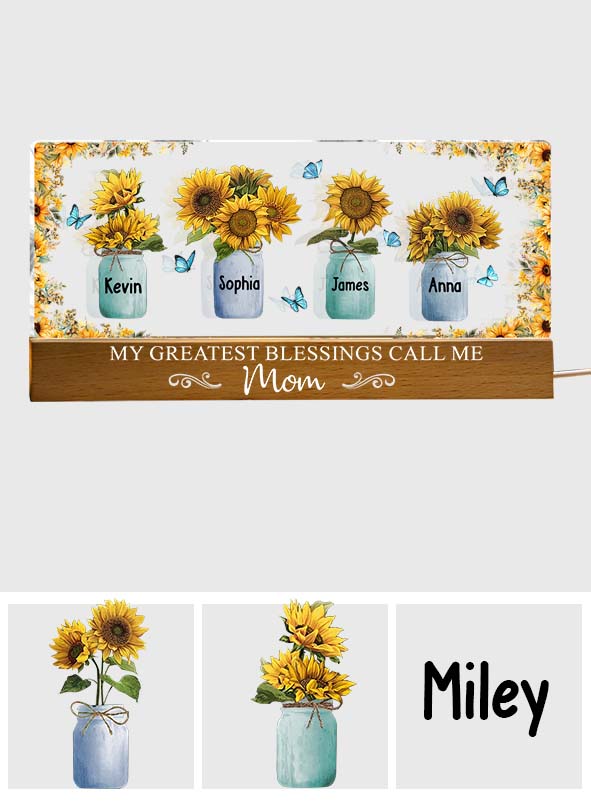 My Greatest Blessings Call Me Mom - Personalized Mother Custom LED Night Light