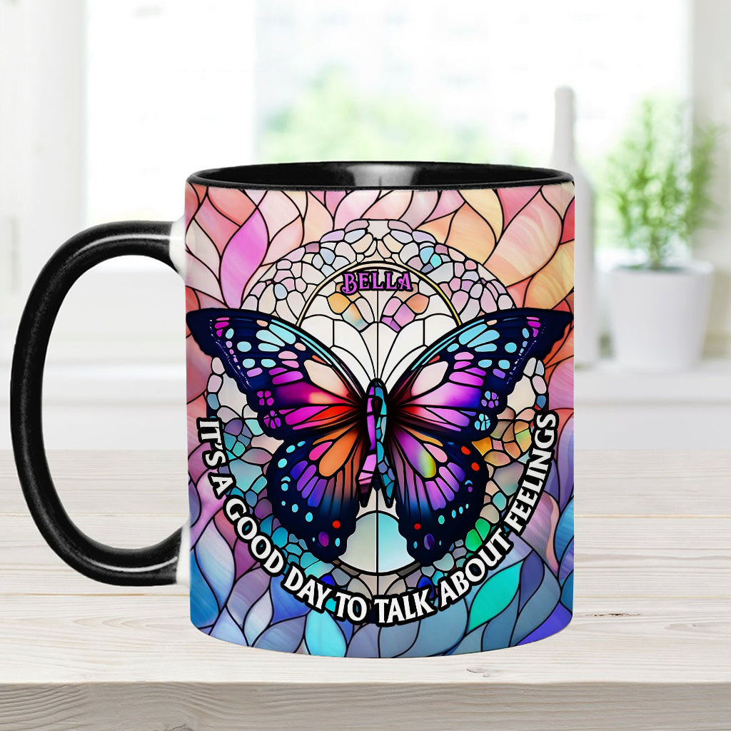 It's A Good Day To Talk About Feelings - Personalized Accent Mug