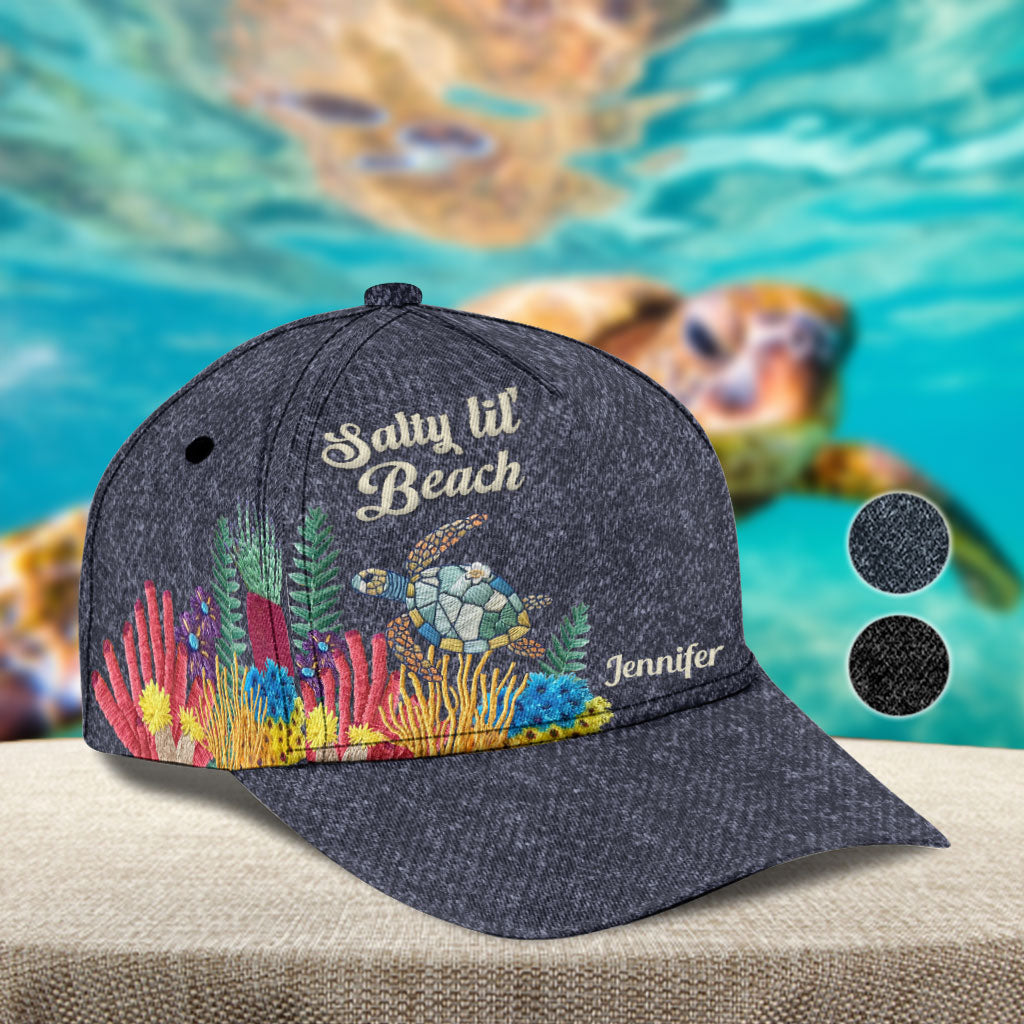 Salty Lil' Beach Seaweed - Personalized Turtle Classic Cap