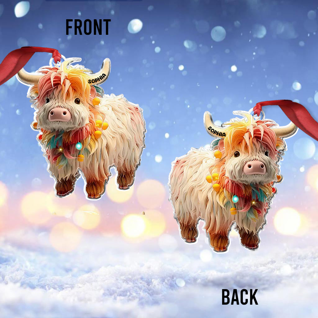 Liebe zu Hochlandrindern – Personalisierter, individuell geformter Ornament