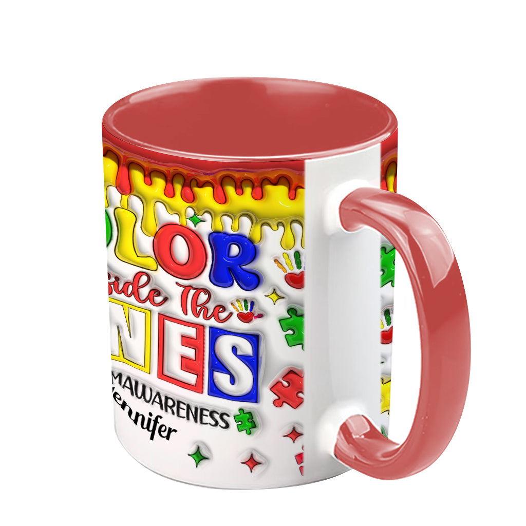 Autism Awareness - Personalized Autism Awareness Accent Mug