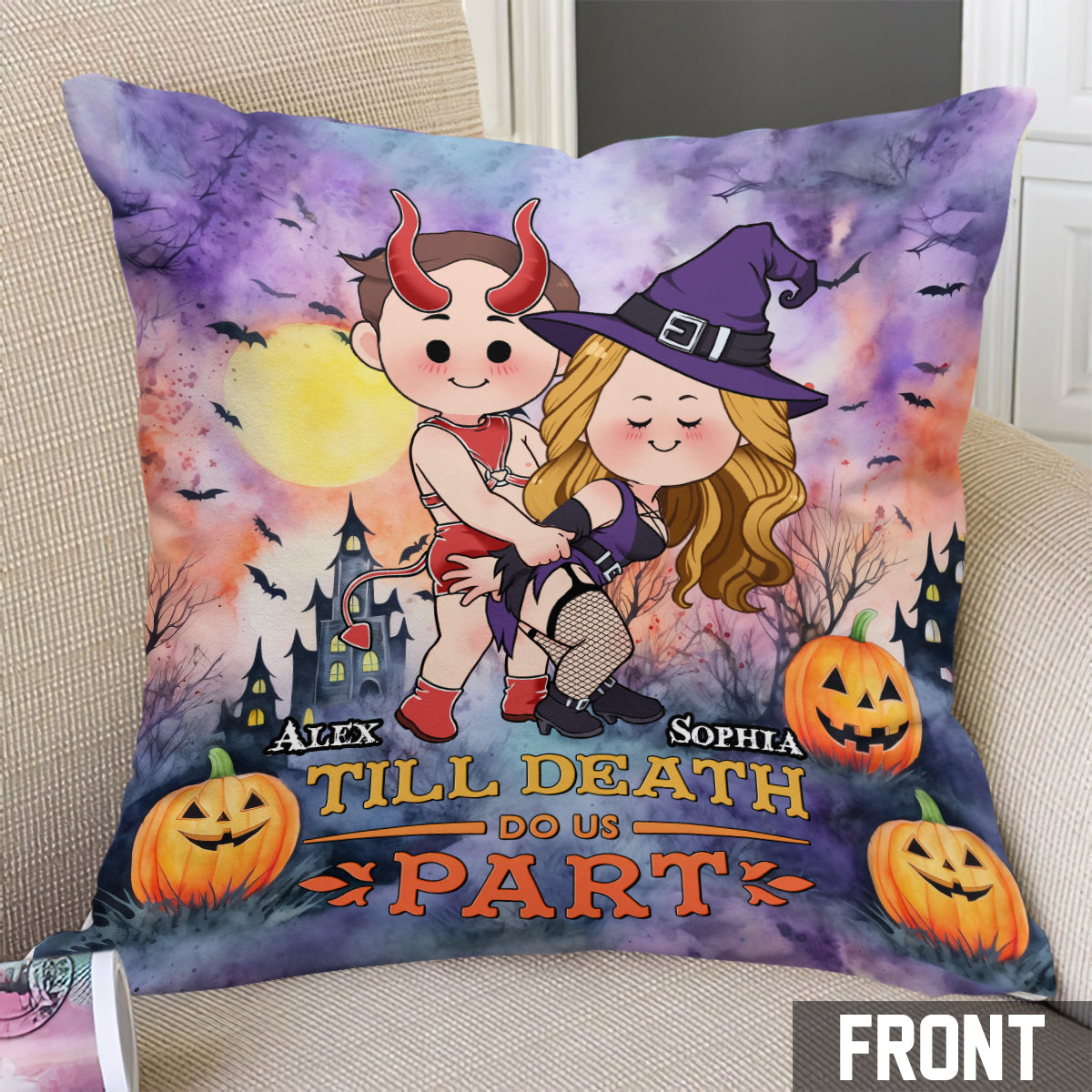 Bis dass der Tod uns scheidet – Personalisiertes Pärchenkissen