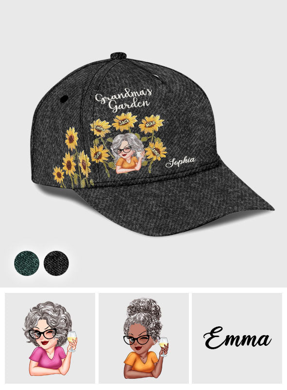 Omas Garten Wildblumen - Personalisierte Oma-Klassiker-Kappe