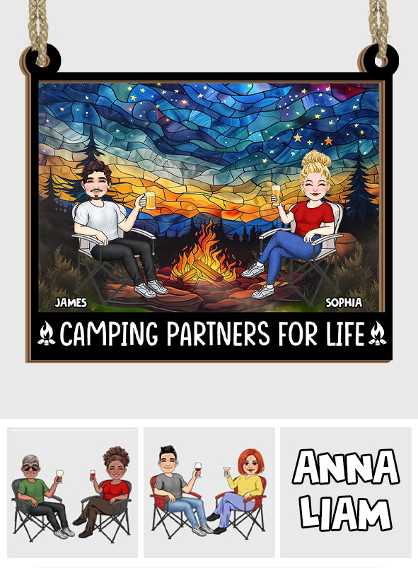 Campingpartner fürs Leben – Personalisierter, zweilagiger Fensterhänger zum Aufhängen