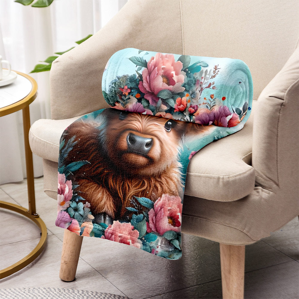 Niedliche Babykuh - Personalisierte Decke