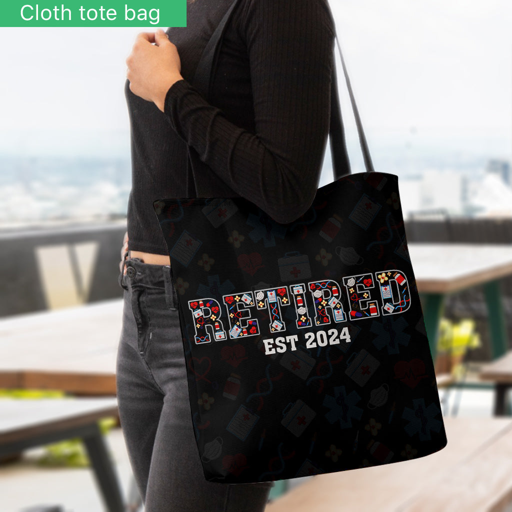 Retired Nurse Since - Personalized Nurse Tote Bag