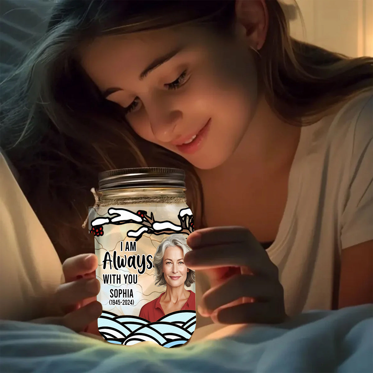 Ich bin immer bei dir – Personalisierte Gedenkleuchte im Einmachglas