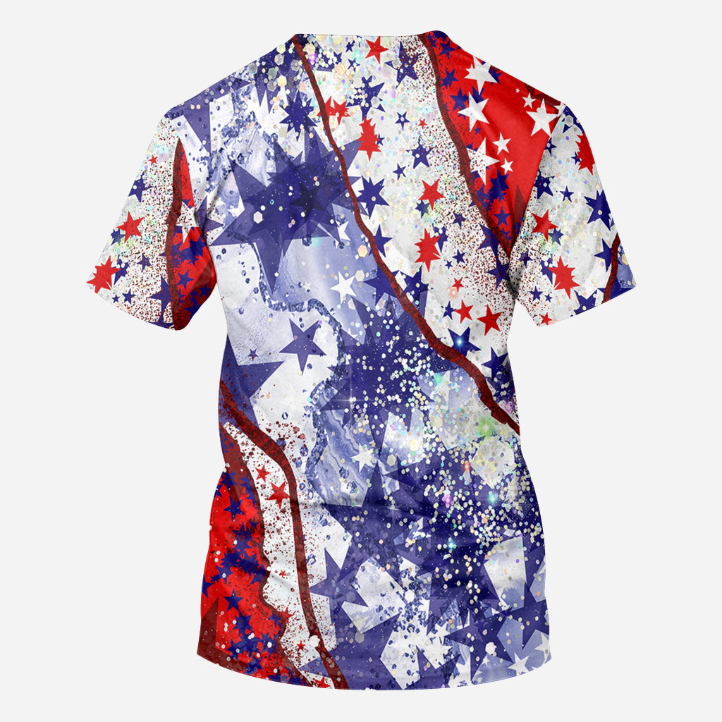 4th Of July Highland Cow - Personalized All Over Shirt