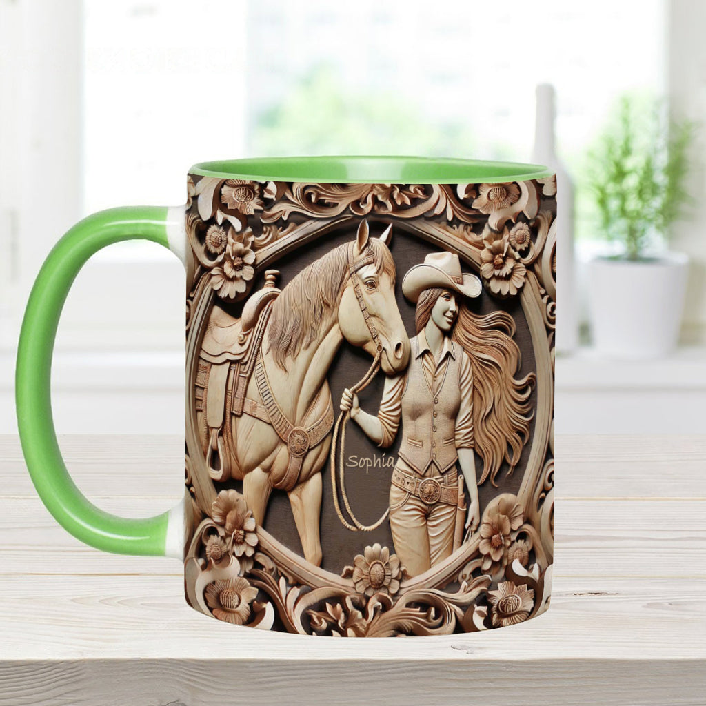 Ein Mädchen und ihr Pferd – Personalisierte Tasse mit Pferdemotiv