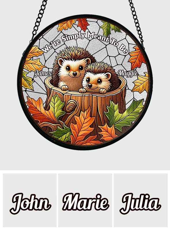 Wir sind einfach füreinander bestimmt – personalisierter Glas-Sonnenfänger für Paare