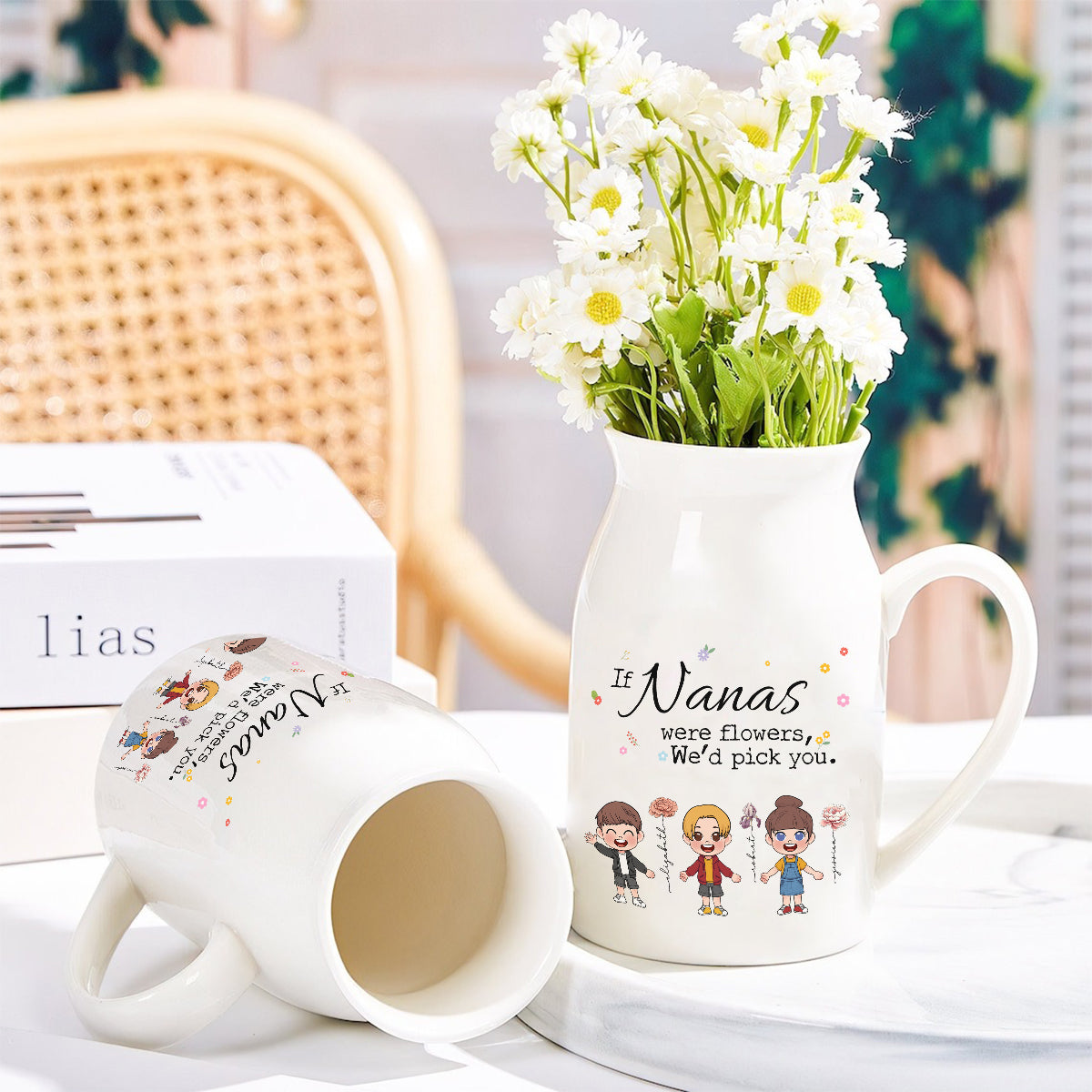 Wenn Oma eine Blume wäre – Personalisierte Keramikvase für Oma