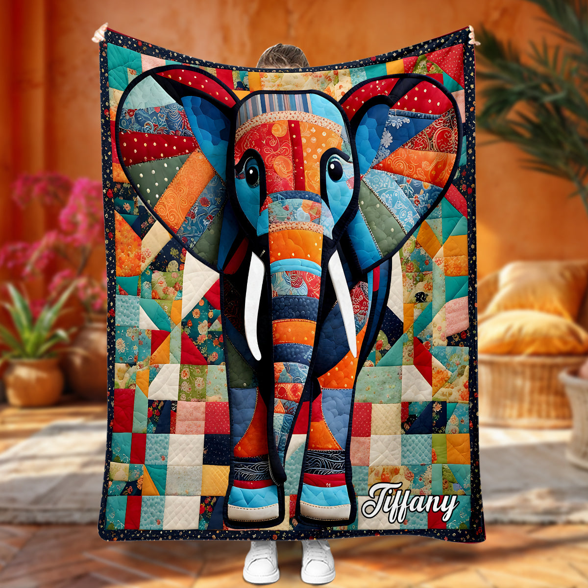 Beautiful Elephant - Personalized Elephant Blanket